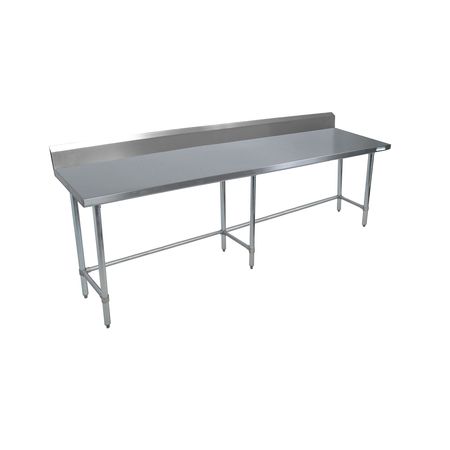 BK RESOURCES Stainless Steel Work Table W/Open Base, Plastic Feet 5 Riser 96"Wx30"D SVTR5OB-9630